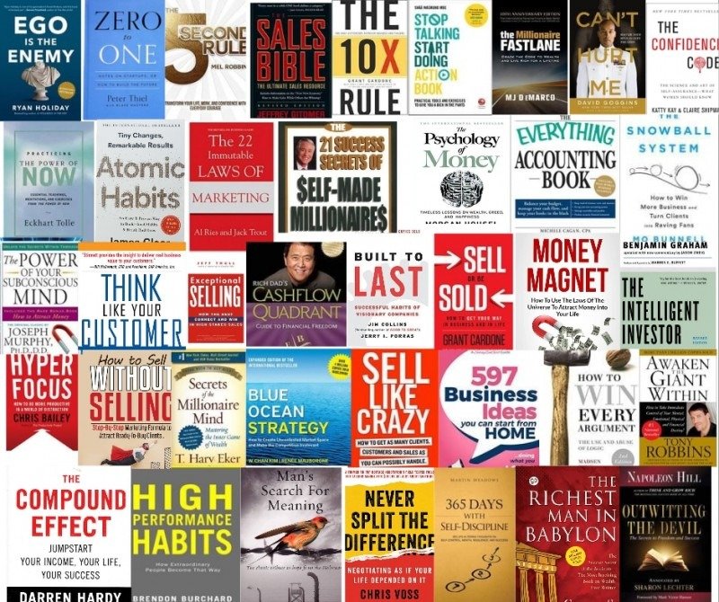 A sample of business, sales and marketing titles included in the library
